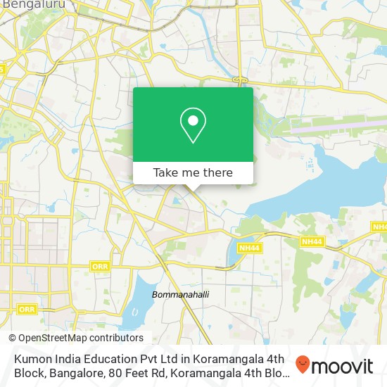 Kumon India Education Pvt Ltd in Koramangala 4th Block, Bangalore, 80 Feet Rd, Koramangala 4th Bloc map