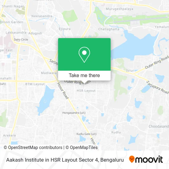 Aakash Institute in HSR Layout Sector 4 map