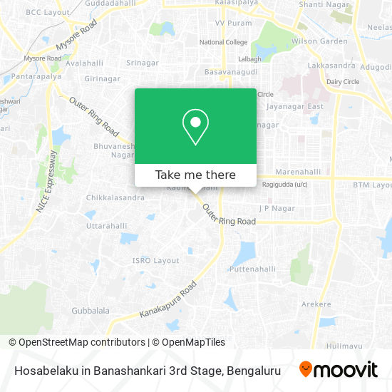 Hosabelaku in Banashankari 3rd Stage map