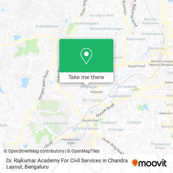 Dr. Rajkumar Academy For Civil Services in Chandra Layout map