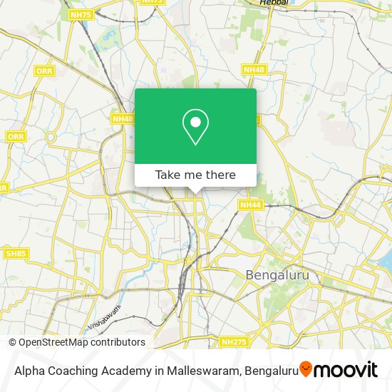 Alpha Coaching Academy in Malleswaram map