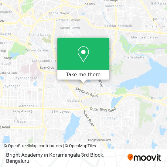 Bright Academy in Koramangala 3rd Block map