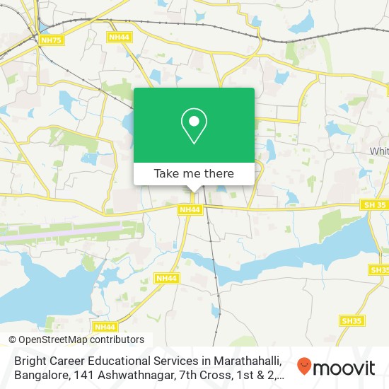 Bright Career Educational Services in Marathahalli, Bangalore, 141 Ashwathnagar, 7th Cross, 1st & 2 map