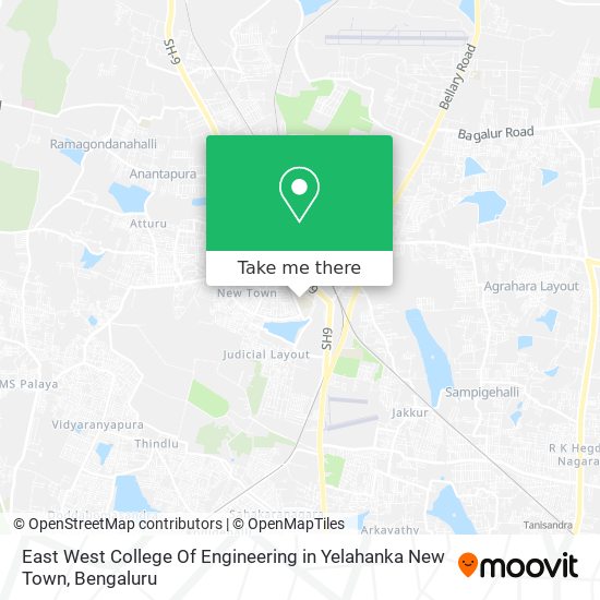 East West College Of Engineering in Yelahanka New Town map