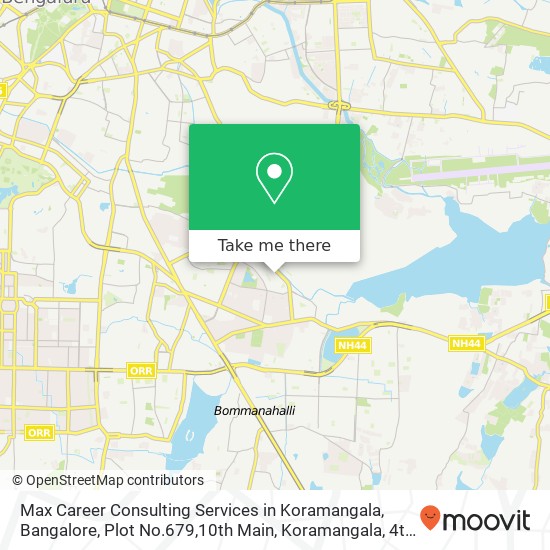 Max Career Consulting Services in Koramangala, Bangalore, Plot No.679,10th Main, Koramangala, 4th b map