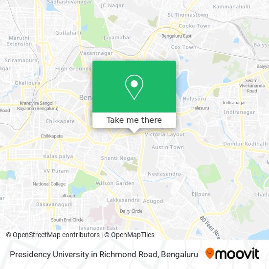Presidency University in Richmond Road map