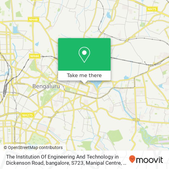 The Institution Of Engineering And Technology in Dickenson Road, bangalore, S723, Manipal Centre, N map