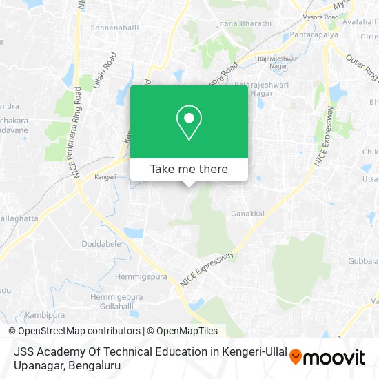 JSS Academy Of Technical Education in Kengeri-Ullal Upanagar map