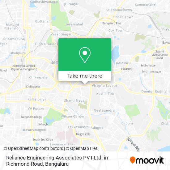 Reliance Engineering Associates PVT.Ltd. in Richmond Road map