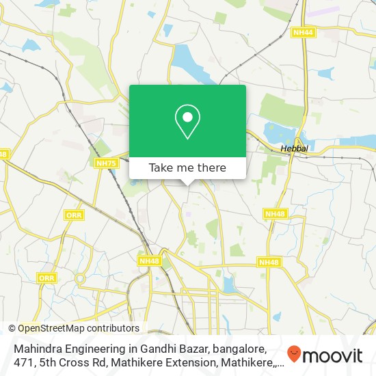 Mahindra Engineering in Gandhi Bazar, bangalore, 471, 5th Cross Rd, Mathikere Extension, Mathikere, map