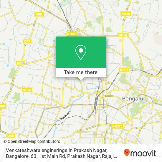 Venkateshwara enginerings in Prakash Nagar, Bangalore, 63, 1st Main Rd, Prakash Nagar, Rajaji Nagar map
