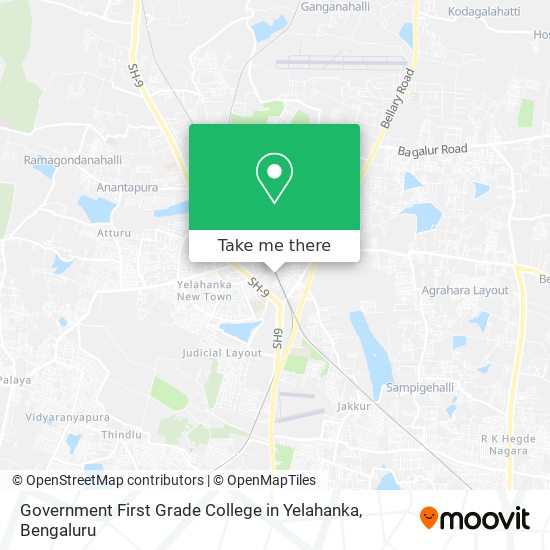 Government First Grade College in Yelahanka map