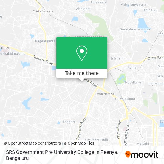 SRS Government Pre University College in Peenya map