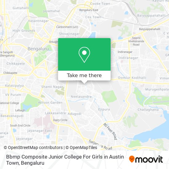 Bbmp Composite Junior College For Girls in Austin Town map