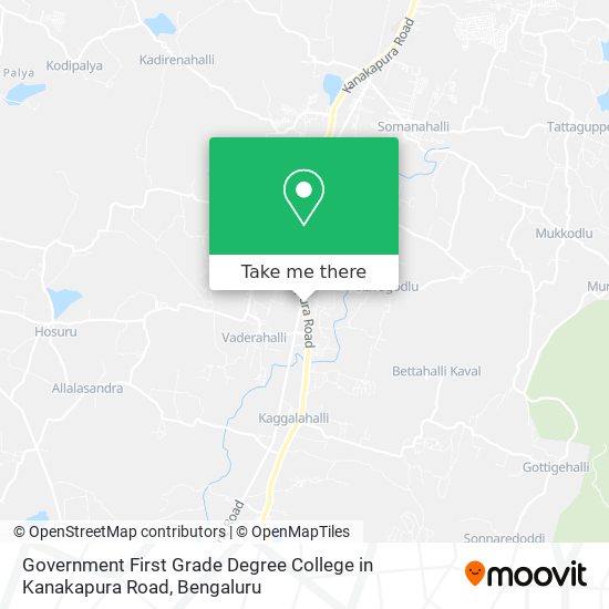 Government First Grade Degree College in Kanakapura Road map