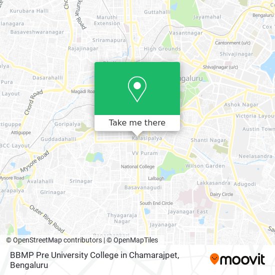 BBMP Pre University College in Chamarajpet map
