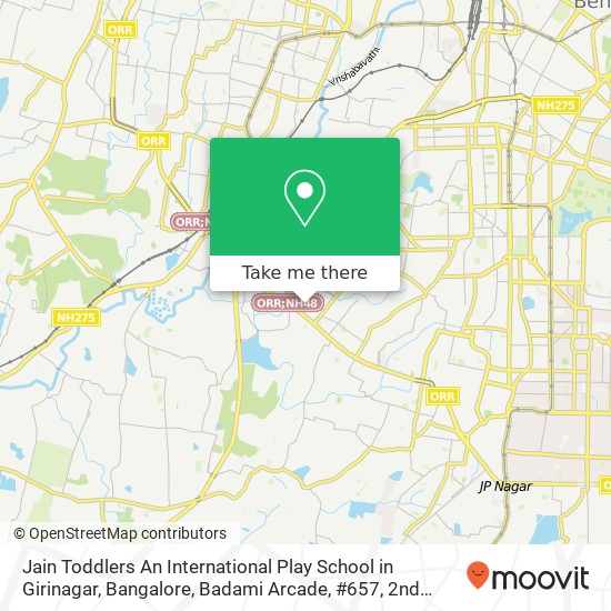 Jain Toddlers An International Play School in Girinagar, Bangalore, Badami Arcade, #657, 2nd Main, map