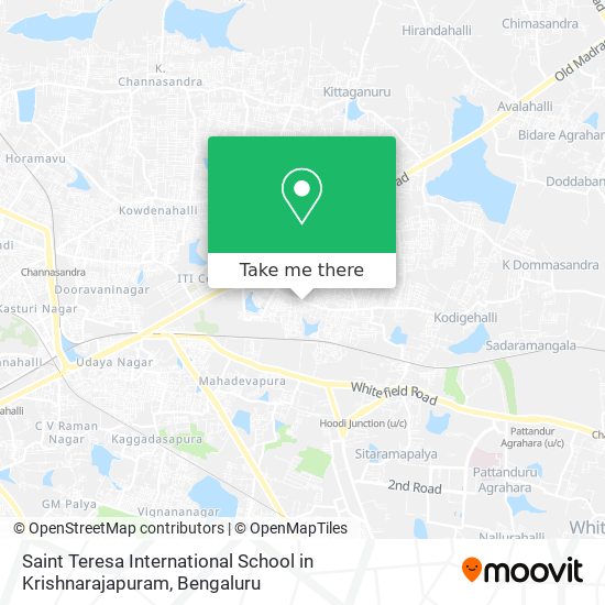 Saint Teresa International School in Krishnarajapuram map