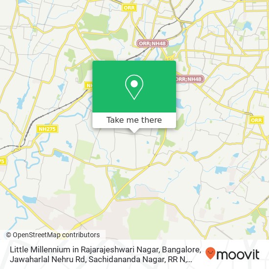 Little Millennium in Rajarajeshwari Nagar, Bangalore, Jawaharlal Nehru Rd, Sachidananda Nagar, RR N map