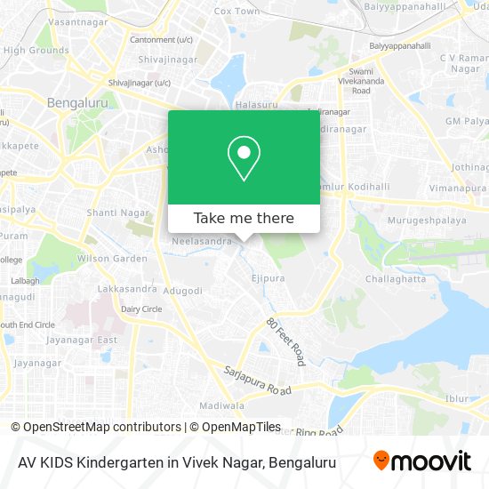 AV KIDS Kindergarten in Vivek Nagar map