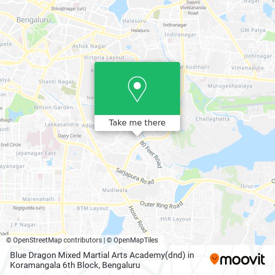 Blue Dragon Mixed Martial Arts Academy(dnd) in Koramangala 6th Block map