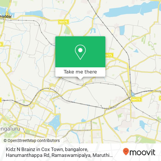 Kidz N Brainz in Cox Town, bangalore, Hanumanthappa Rd, Ramaswamipalya, Maruthi Sevanagar, Bengalur map
