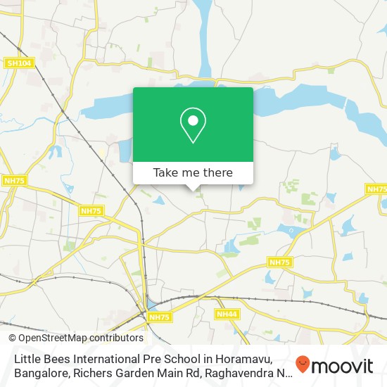 Little Bees International Pre School in Horamavu, Bangalore, Richers Garden Main Rd, Raghavendra Na map