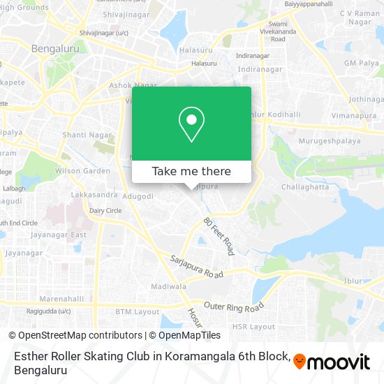 Esther Roller Skating Club in Koramangala 6th Block map