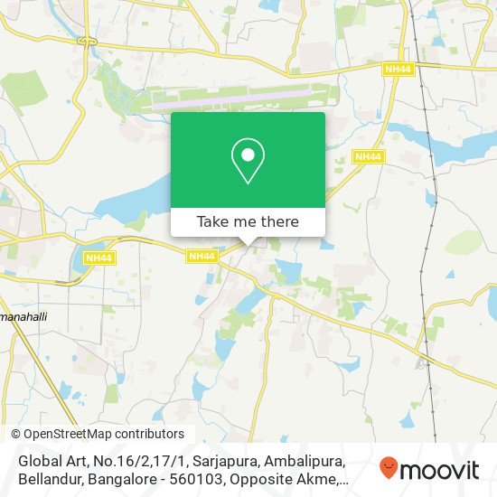 Global Art, No.16 / 2,17 / 1, Sarjapura, Ambalipura, Bellandur, Bangalore - 560103, Opposite Akme, Harm map