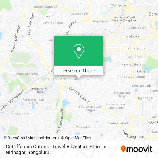 Getoffurass Outdoor Travel Adventure Store in Girinagar map