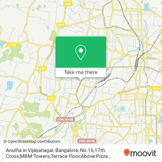 Anutha in Vijayanagar, Bangalore, No.16,17th Cross,MBM Towers,Terrace Floor,Above Pizza HutNear Mar map