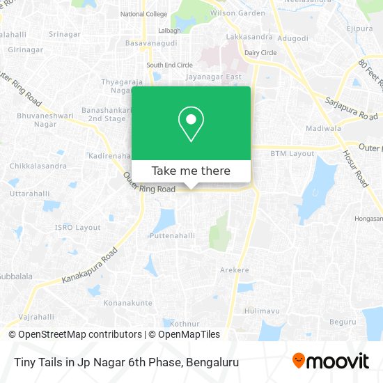Tiny Tails in Jp Nagar 6th Phase map