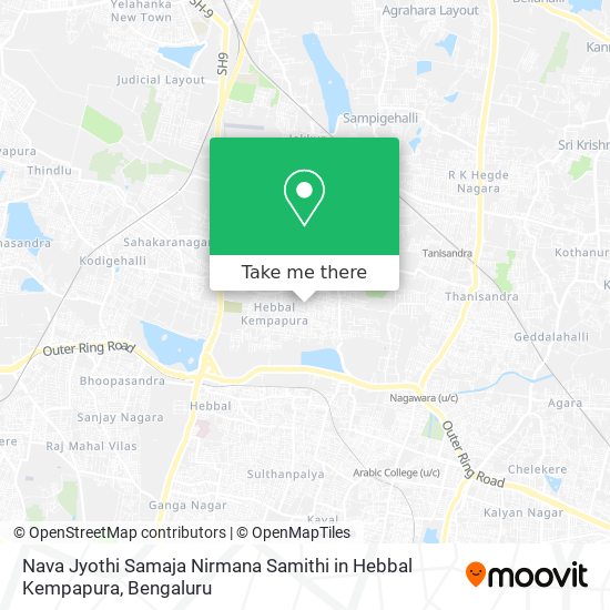 Nava Jyothi Samaja Nirmana Samithi in Hebbal Kempapura map