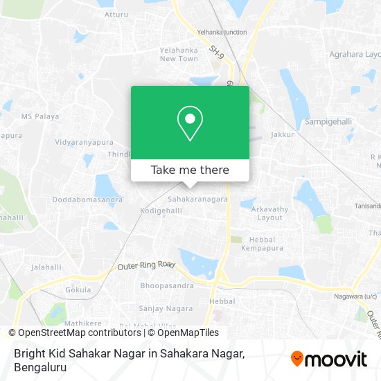 Bright Kid Sahakar Nagar in Sahakara Nagar map