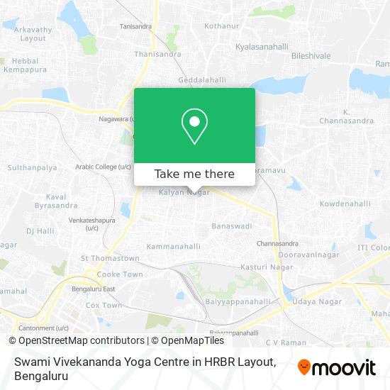 Swami Vivekananda Yoga Centre in HRBR Layout map