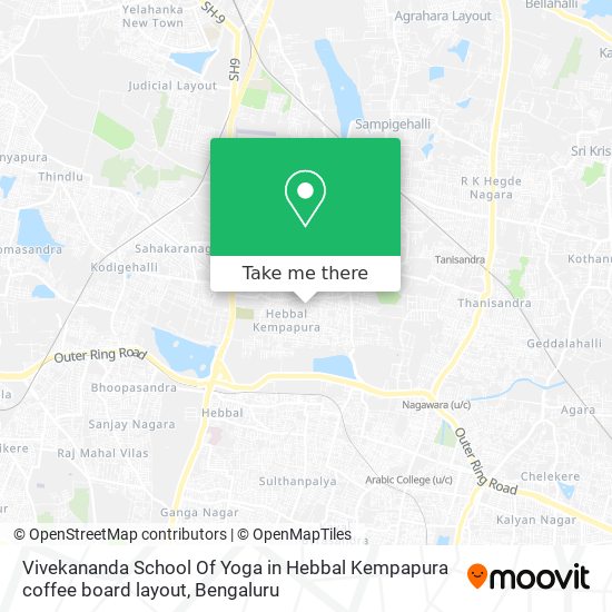 Vivekananda School Of Yoga in Hebbal Kempapura coffee board layout map