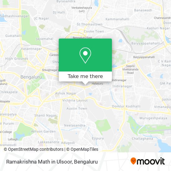 Ramakrishna Math in Ulsoor map