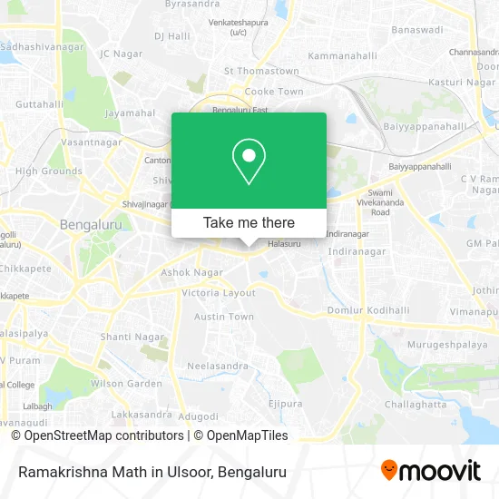 Ramakrishna Math in Ulsoor map