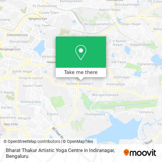 Bharat Thakur Artistic Yoga Centre in Indiranagar map