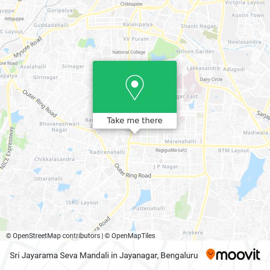 Sri Jayarama Seva Mandali in Jayanagar map