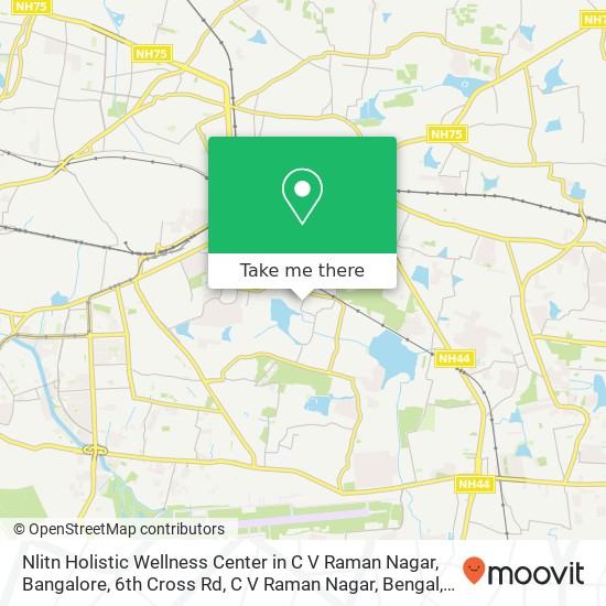 Nlitn Holistic Wellness Center in C V Raman Nagar, Bangalore, 6th Cross Rd, C V Raman Nagar, Bengal map