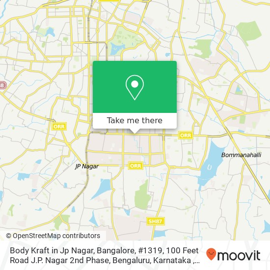 Body Kraft in Jp Nagar, Bangalore, #1319, 100 Feet Road J.P. Nagar 2nd Phase, Bengaluru, Karnataka map