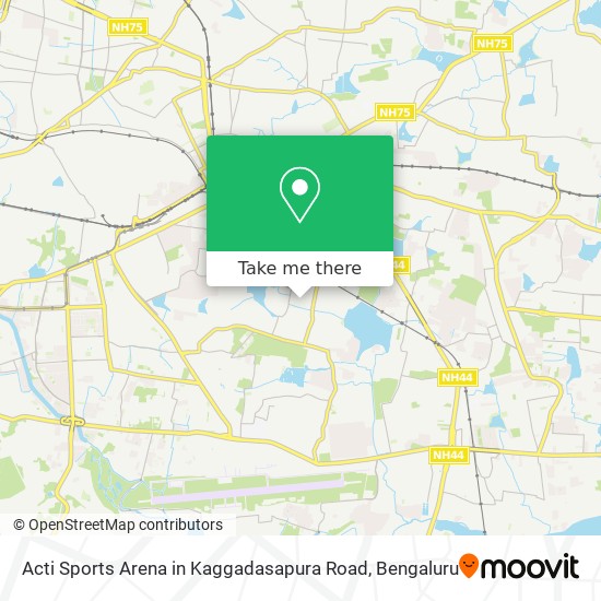 Acti Sports Arena in Kaggadasapura Road map