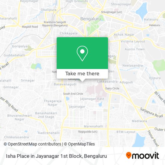 Isha Place in Jayanagar 1st Block map