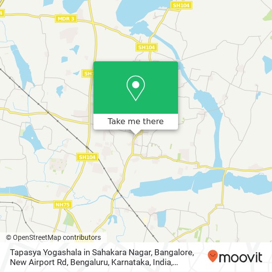Tapasya Yogashala in Sahakara Nagar, Bangalore, New Airport Rd, Bengaluru, Karnataka, India map