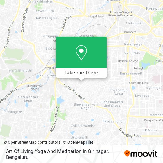 Art Of Living Yoga And Meditation in Girinagar map