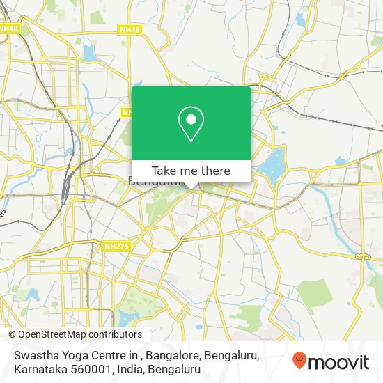 Swastha Yoga Centre in , Bangalore, Bengaluru, Karnataka 560001, India map