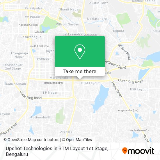 Upshot Technologies in BTM Layout 1st Stage map