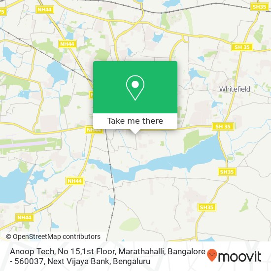 Anoop Tech, No 15,1st Floor, Marathahalli, Bangalore - 560037, Next Vijaya Bank map