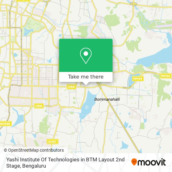 Yashi Institute Of Technologies in BTM Layout 2nd Stage map